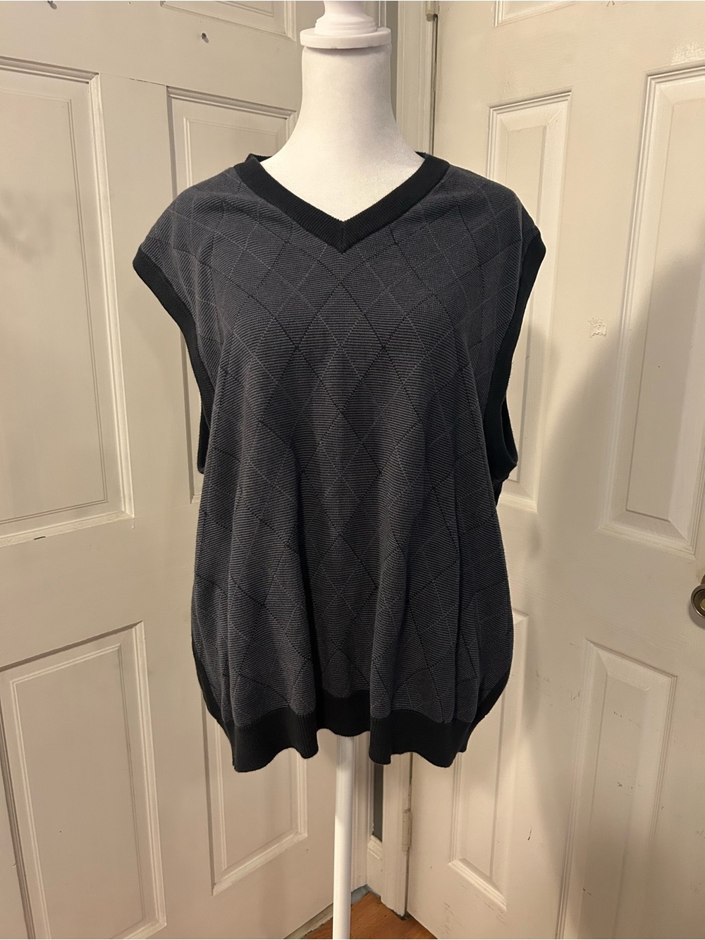 PGA Tour Black & Gray Knit V-Neck Vest